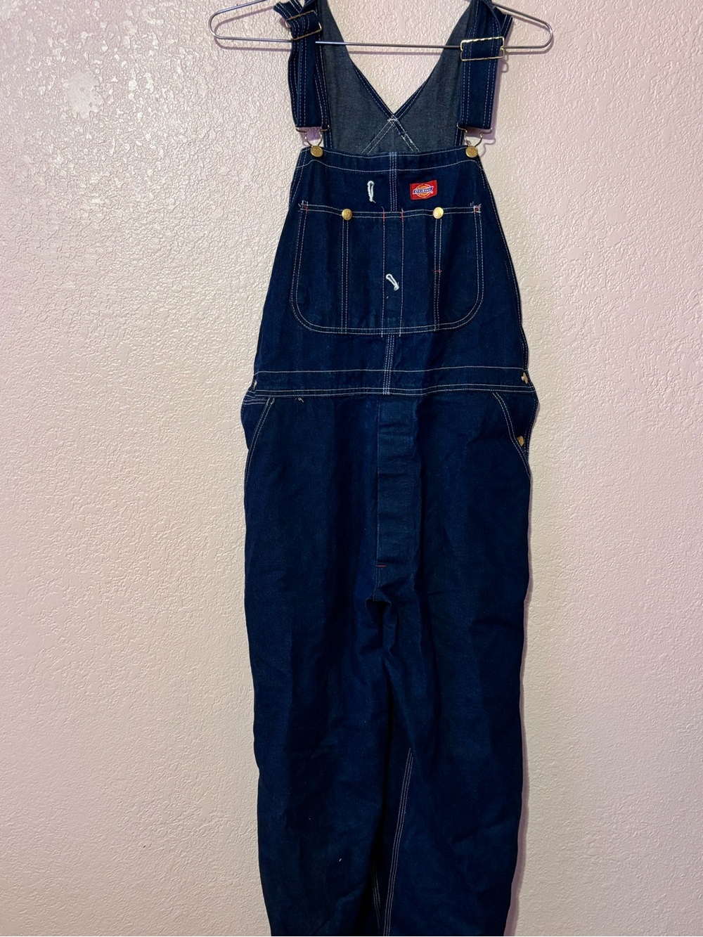 Dickies Navy Blue Relaxed Denim Overalls